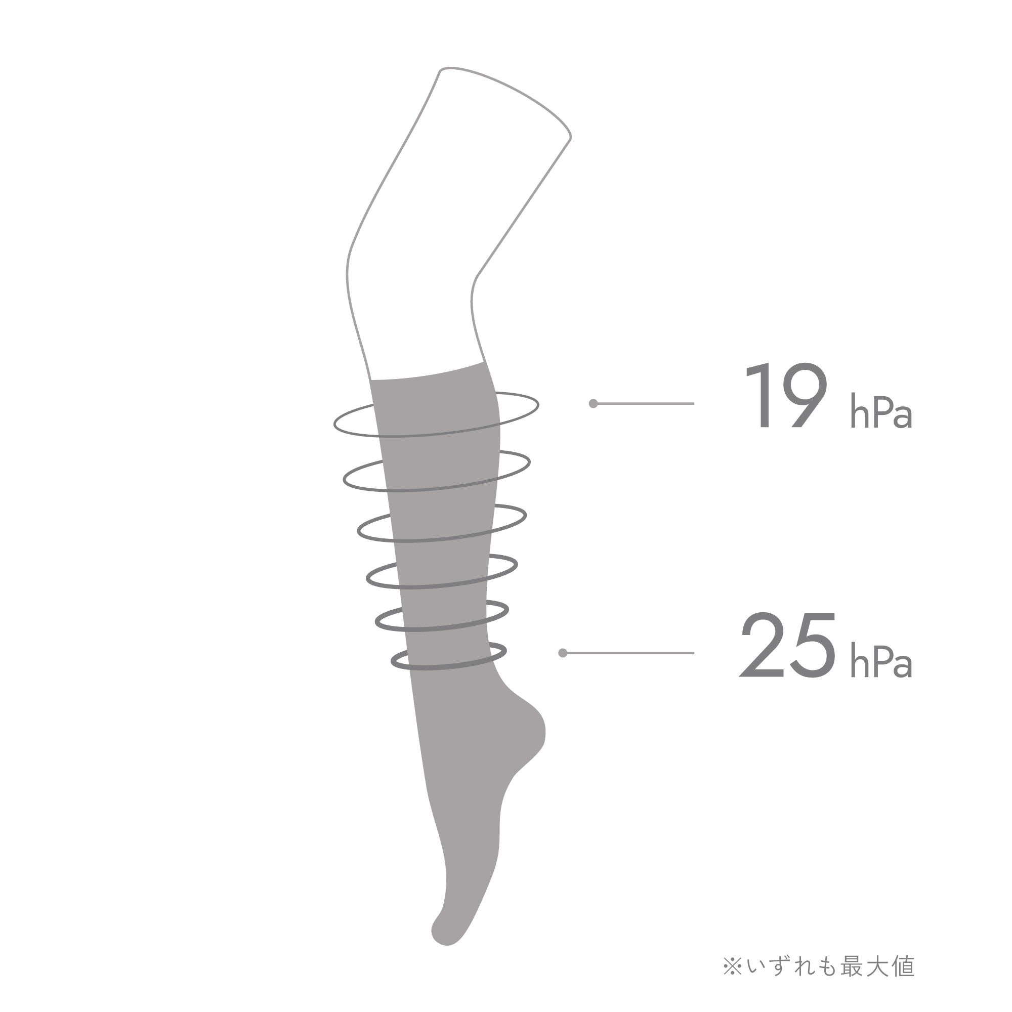 MAEÉ コンプレッションソックス(グリッターリブタイプ)シルバー