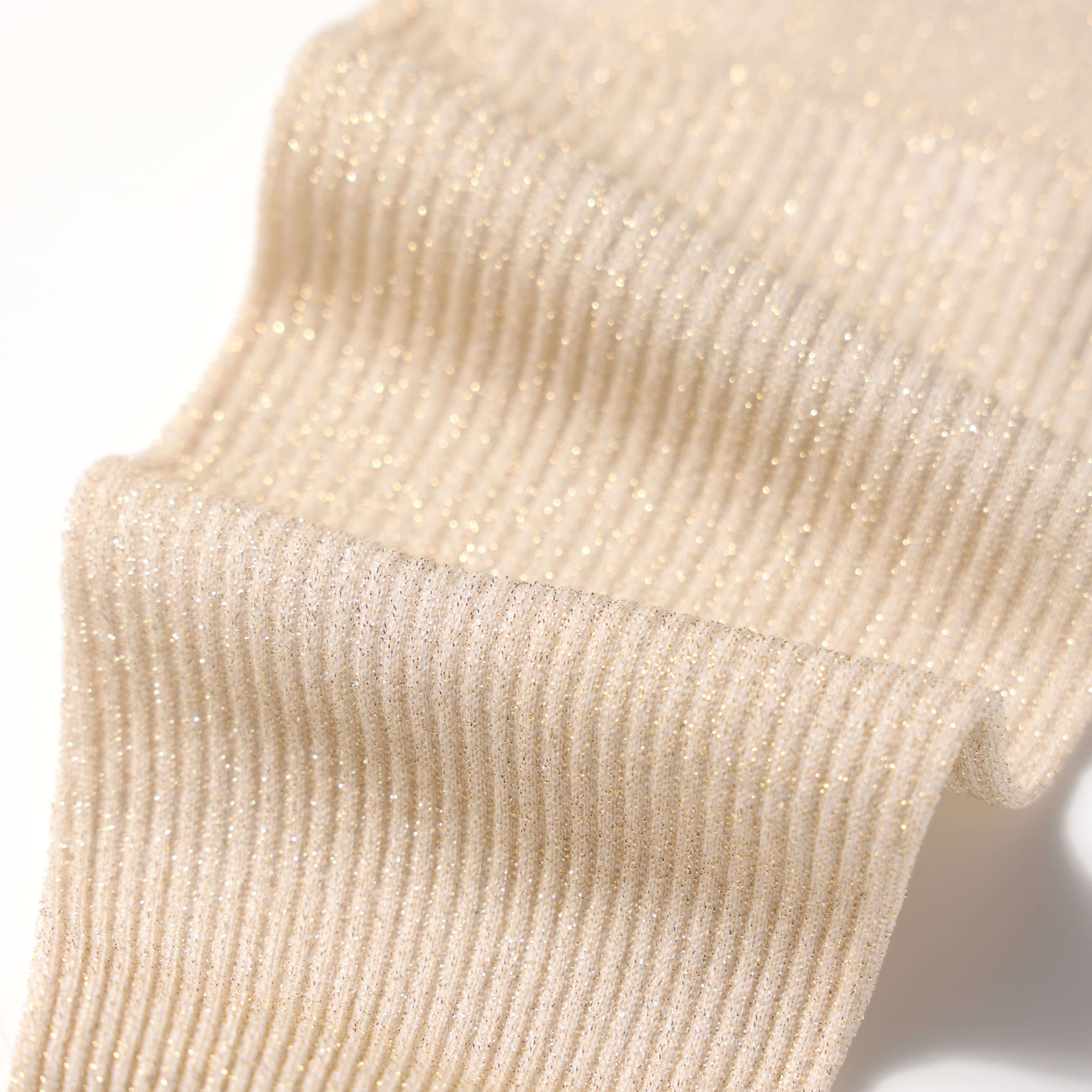 MAEÉ コンプレッションソックス（グリッターリブタイプ）ゴールド