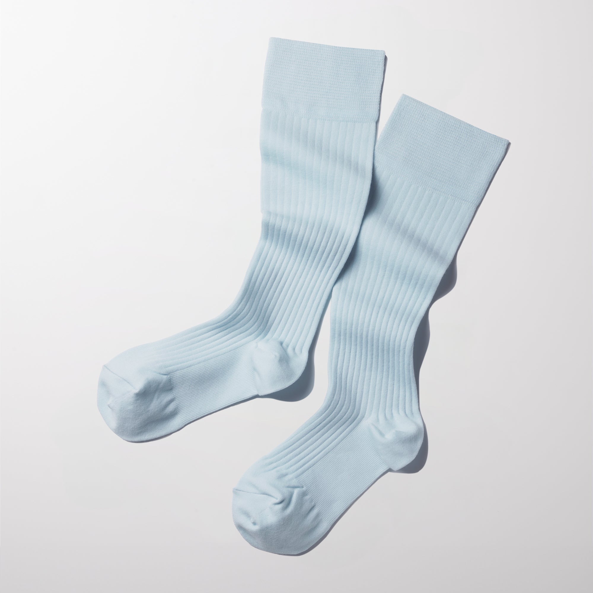 MAEÉ　コンプレッションソックス（コットンリブタイプ）パウダーブルー