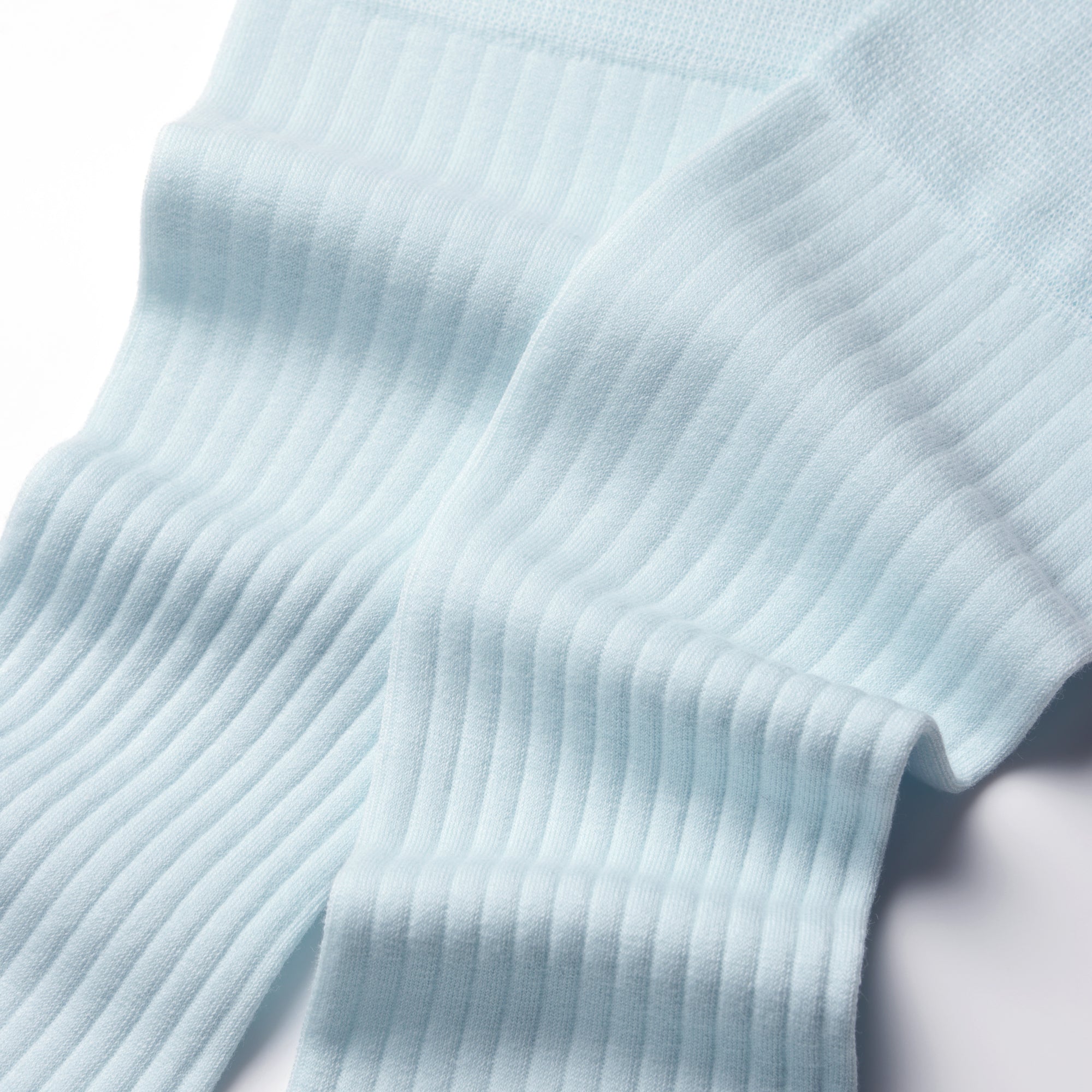 MAEÉ　コンプレッションソックス（コットンリブタイプ）パウダーブルー