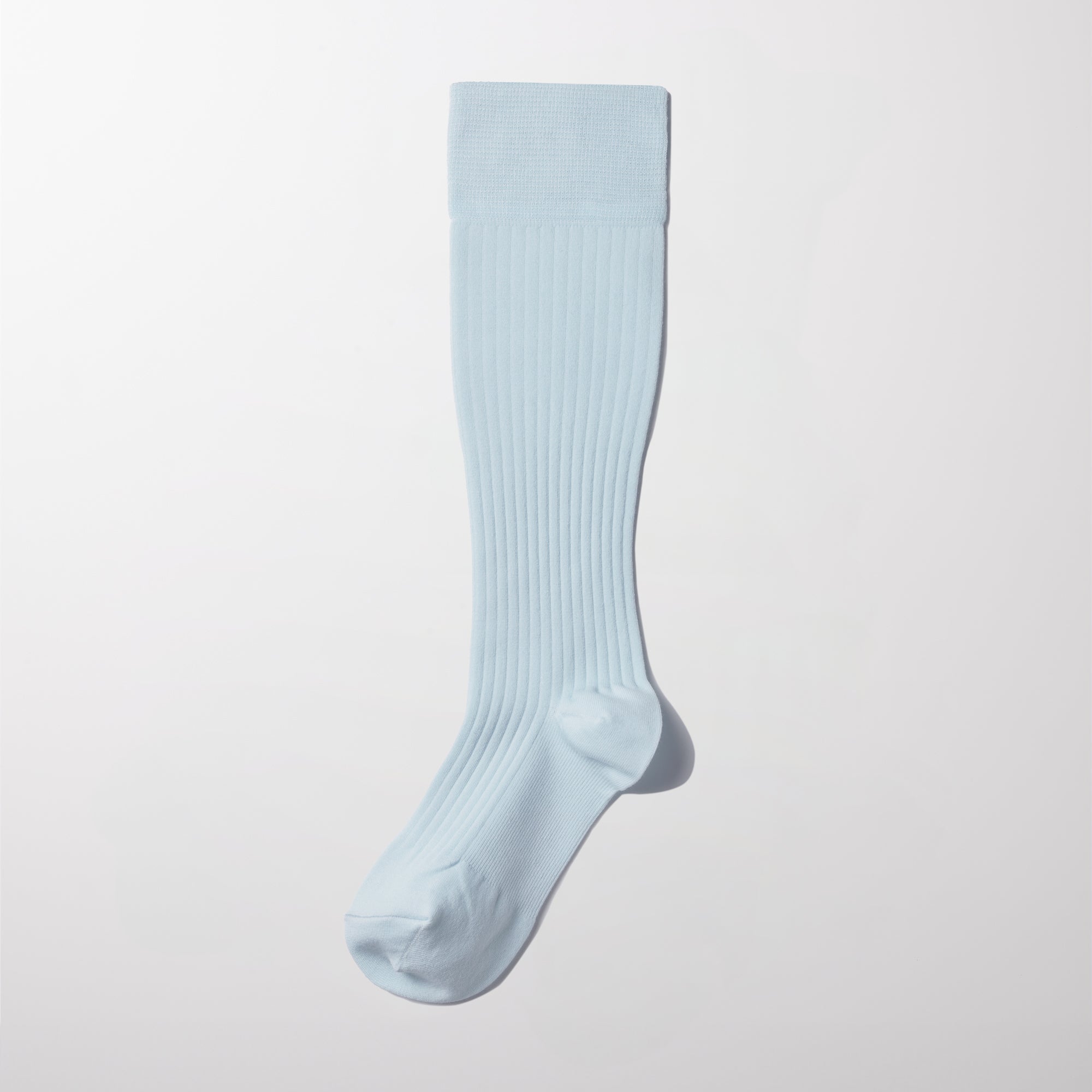 MAEÉ　コンプレッションソックス（コットンリブタイプ）パウダーブルー